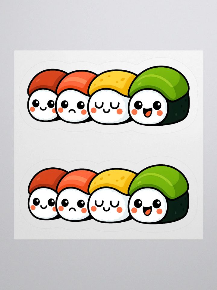 Double Rainbow Roll Cute Sushi Stickers product image (1)