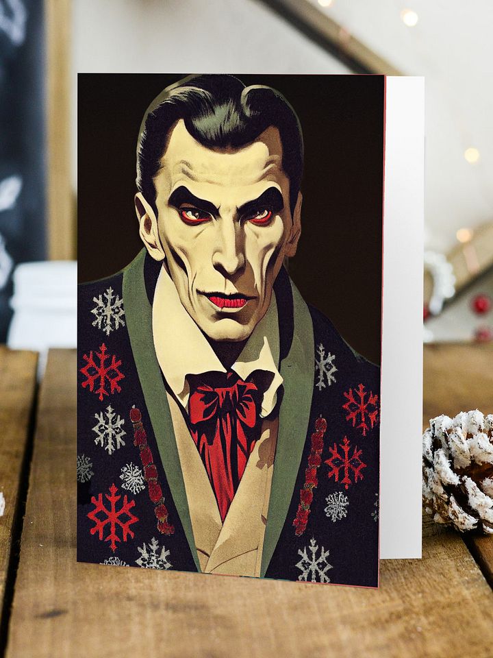 Retro Vampire Dracula Christmas Cards Pack of 10 • 5×7 product image (1)