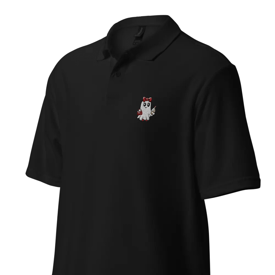 Stylish Ghost Embroidered Relaxed Fit Cotton Polo Shirt product image (5)