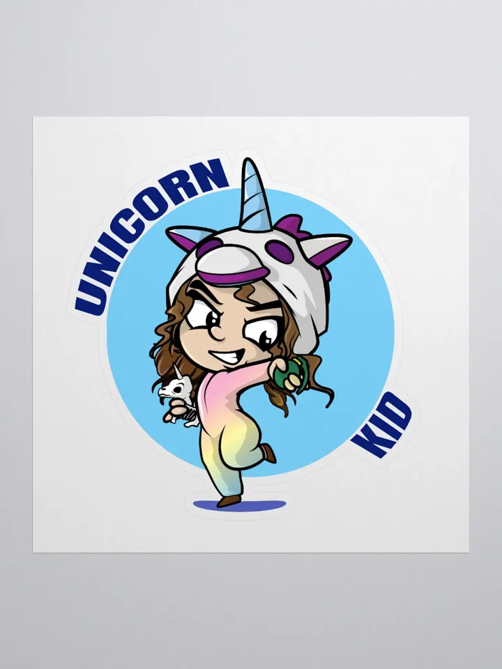 Unicorn Kid Kiss Cut Sticker Blue product image (3)