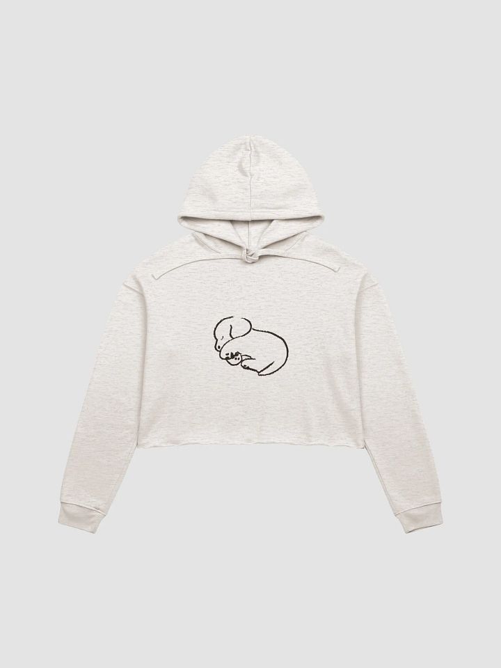 Sleeping Dog Drawn Cropped Hoodie product image (1)