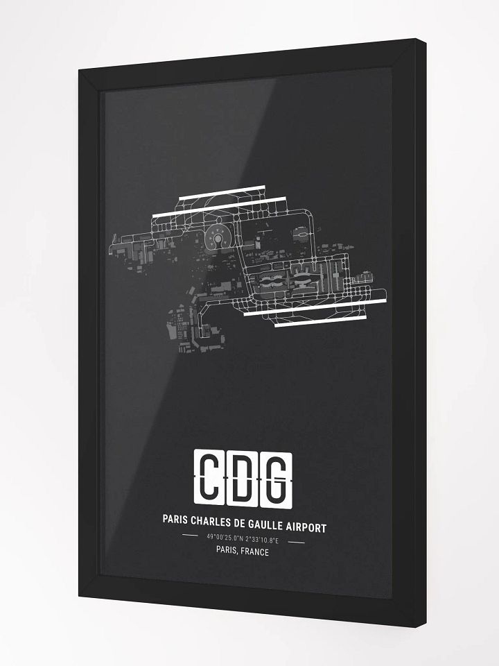 Framed Airport CDG Premium Map On Matt Paper product image (2)