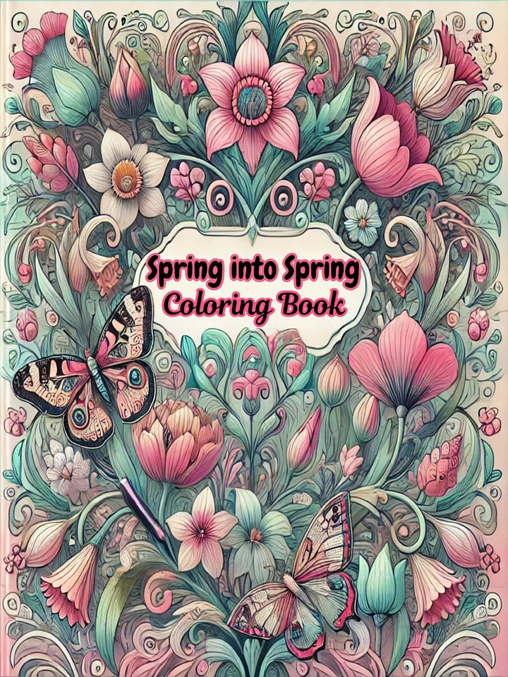 Spring into Spring Coloring Book for Adults product image (1)