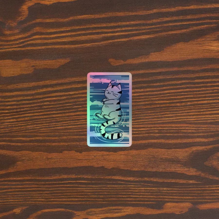 Purrfectly Quirky Cat Vibes – Kiss-Cut Holographic Sticker Sheet product image (3)