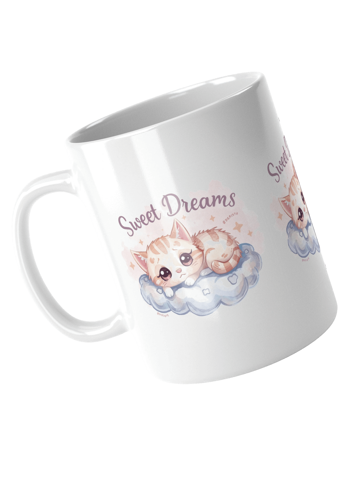 The "Sweet Dreams" Kawaii Cat Mug - Pastel Watercolor Design product image (10)