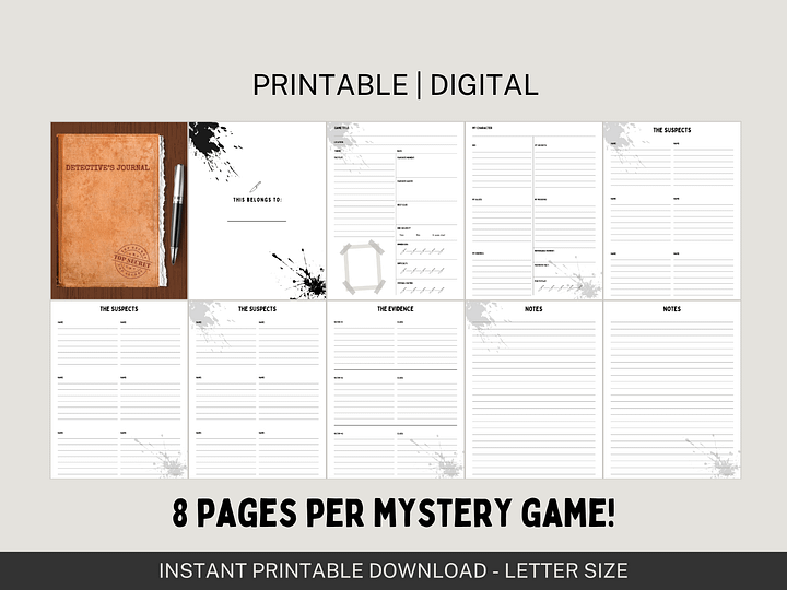 Digital Mystery Party Detective Logbook product image (2)
