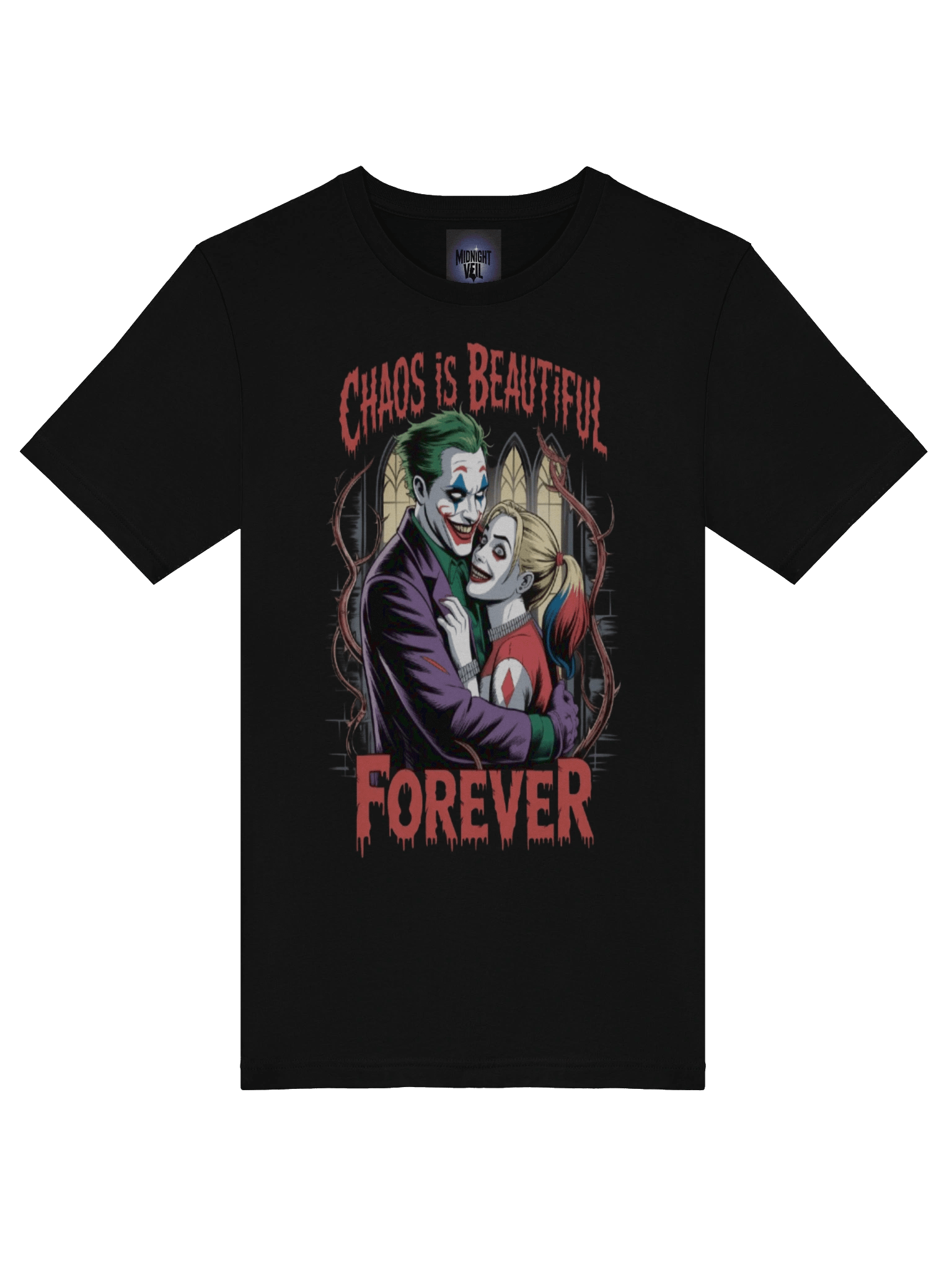 Chaos is Beautiful Forever: Joker and Harley Quinn Eternal Embrace T-Shirt product image (7)