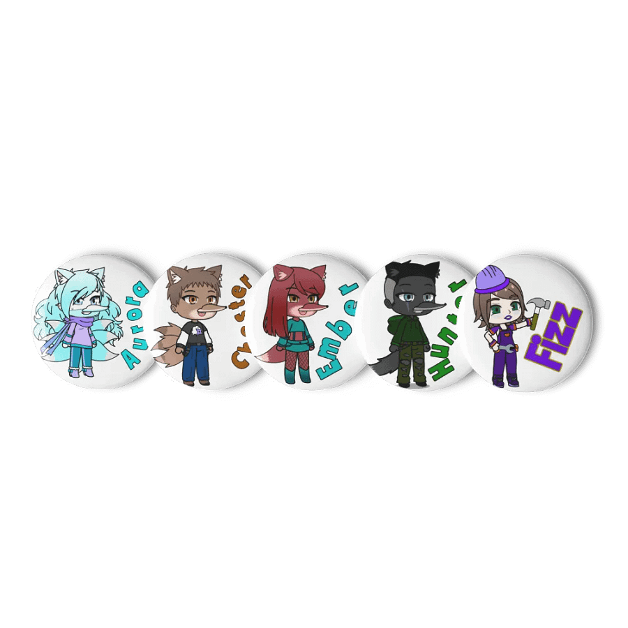 Crescent Foxes (The Shadow Galaxy) Set of Pin Buttons product image (1)