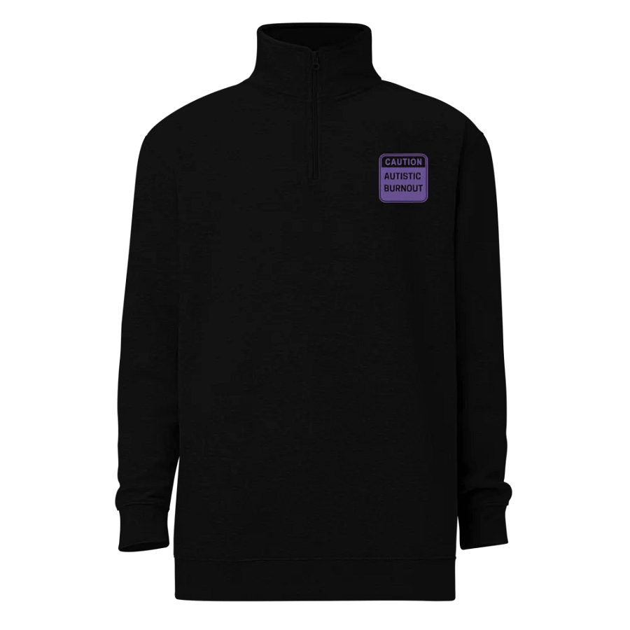 CAUTION: ASD BURNOUT (purple outline) embroidered quarter zip product image (2)