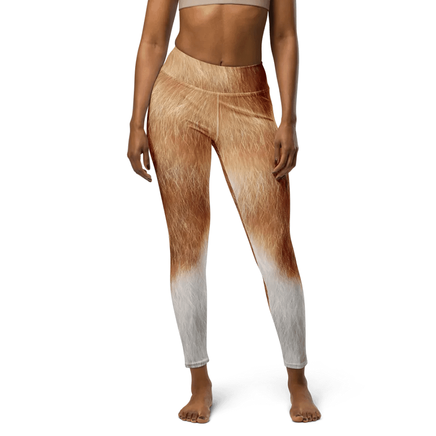 Orange & White Cat Yoga Leggings product image (1)