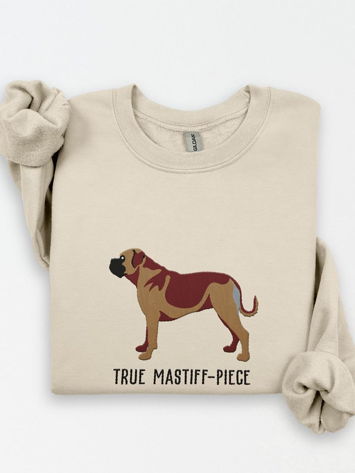 True Mastiff-Piece Sweatshirt(Embroidered) of a Bullmastiff(Tan) product image (1)