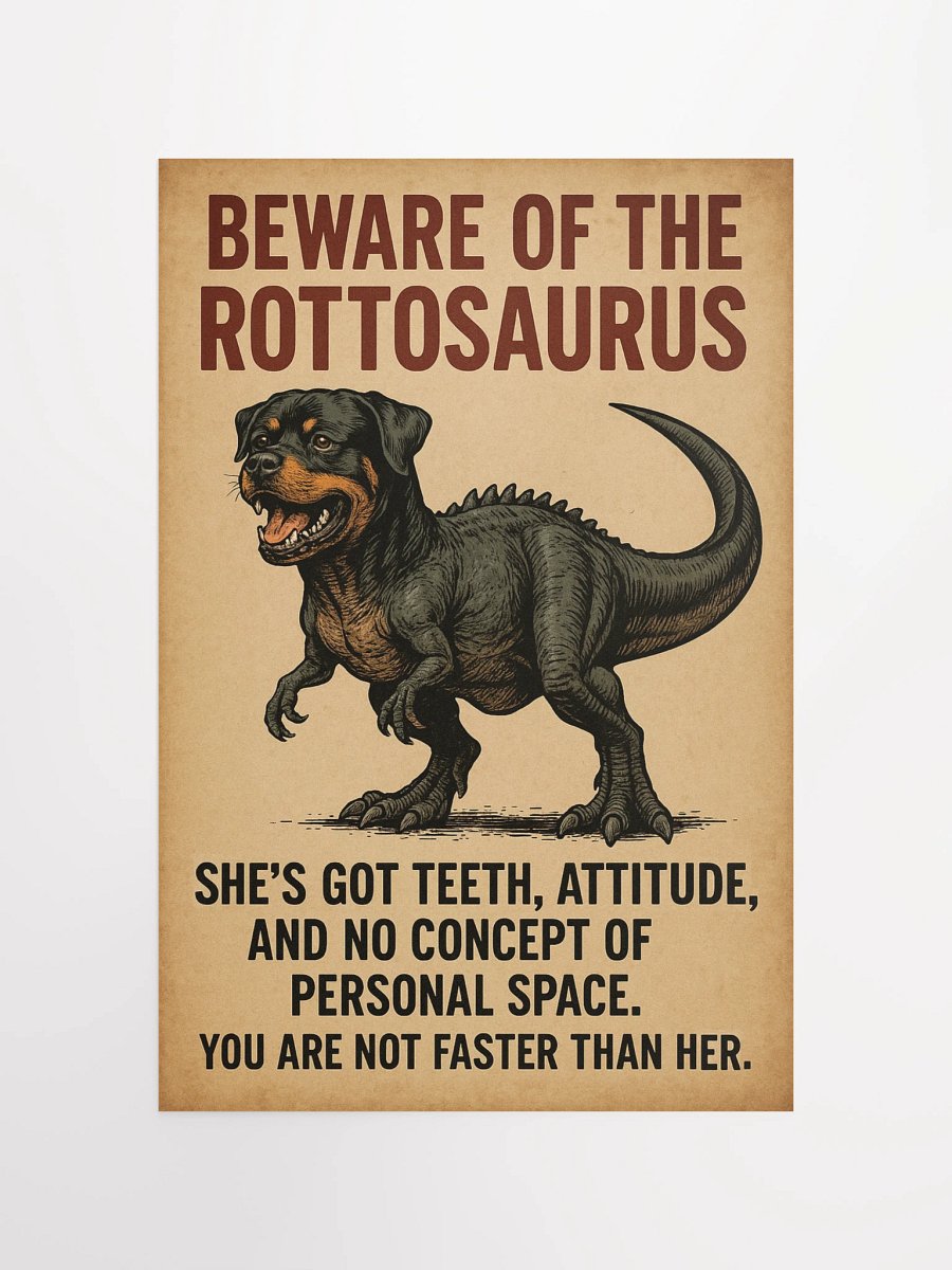 Beware of the Rottosaurus WARNING POSTER (SHE/HER VERSION) product image (10)
