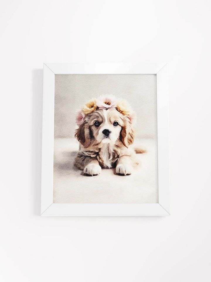 Floral Crowned Puppy - Framed Matte Poster product image (23)