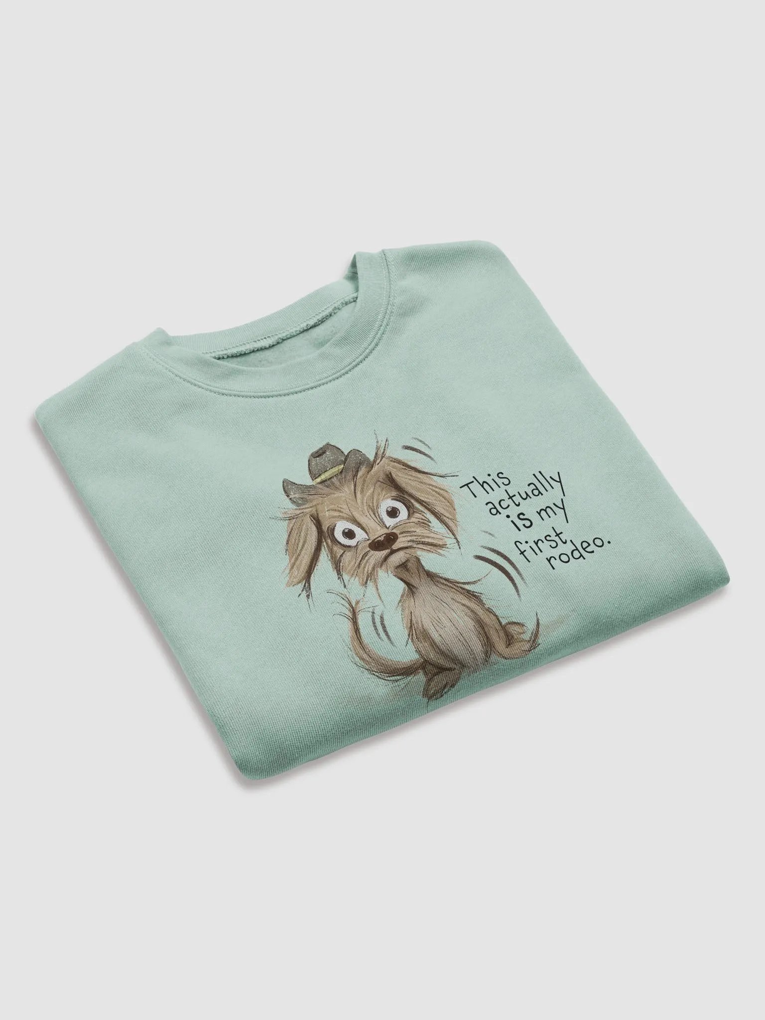 Anxious Pup Cropped Sweatshirt Dusty Blue product image (4)