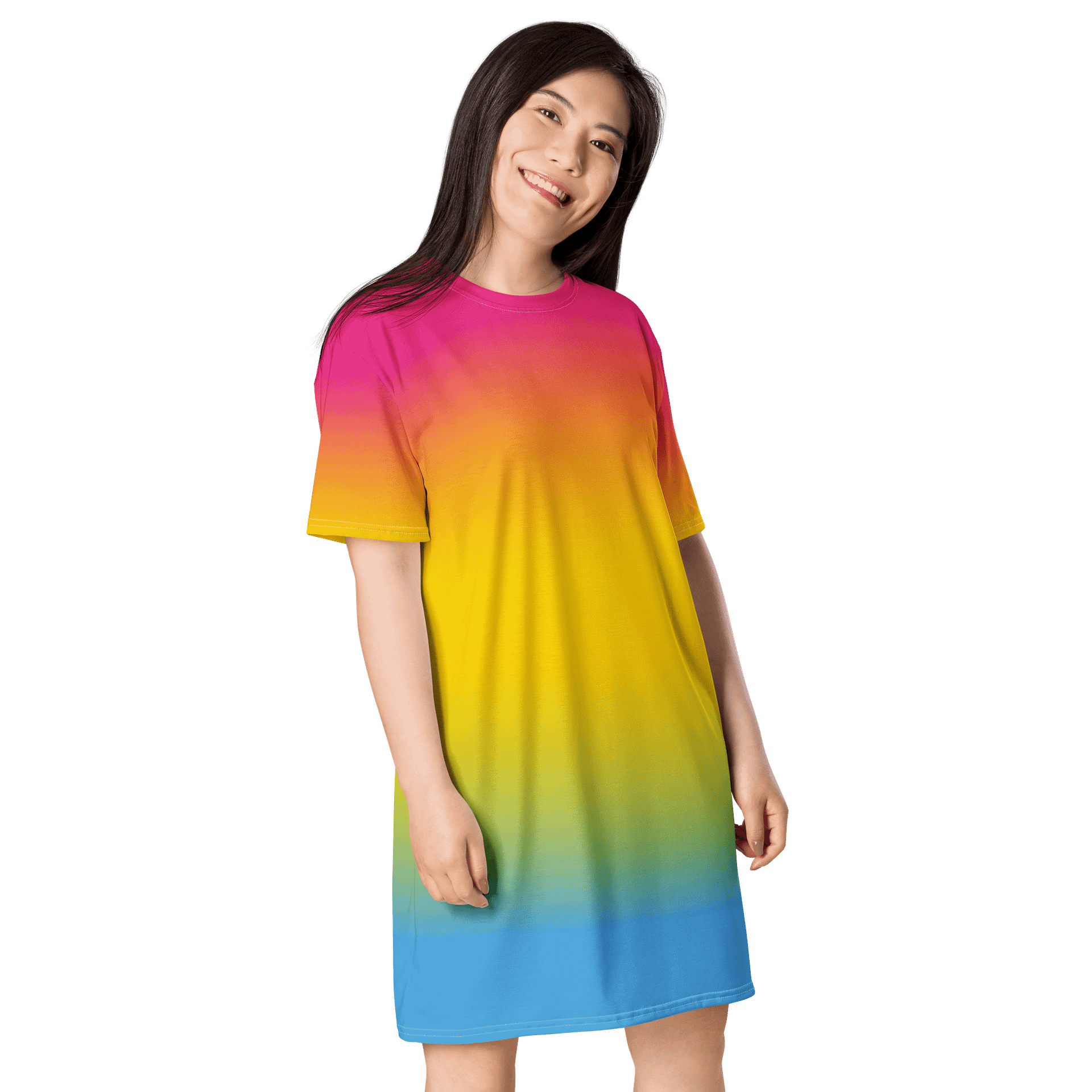 Pansexual Pride Gradient T-shirt Dress product image (4)