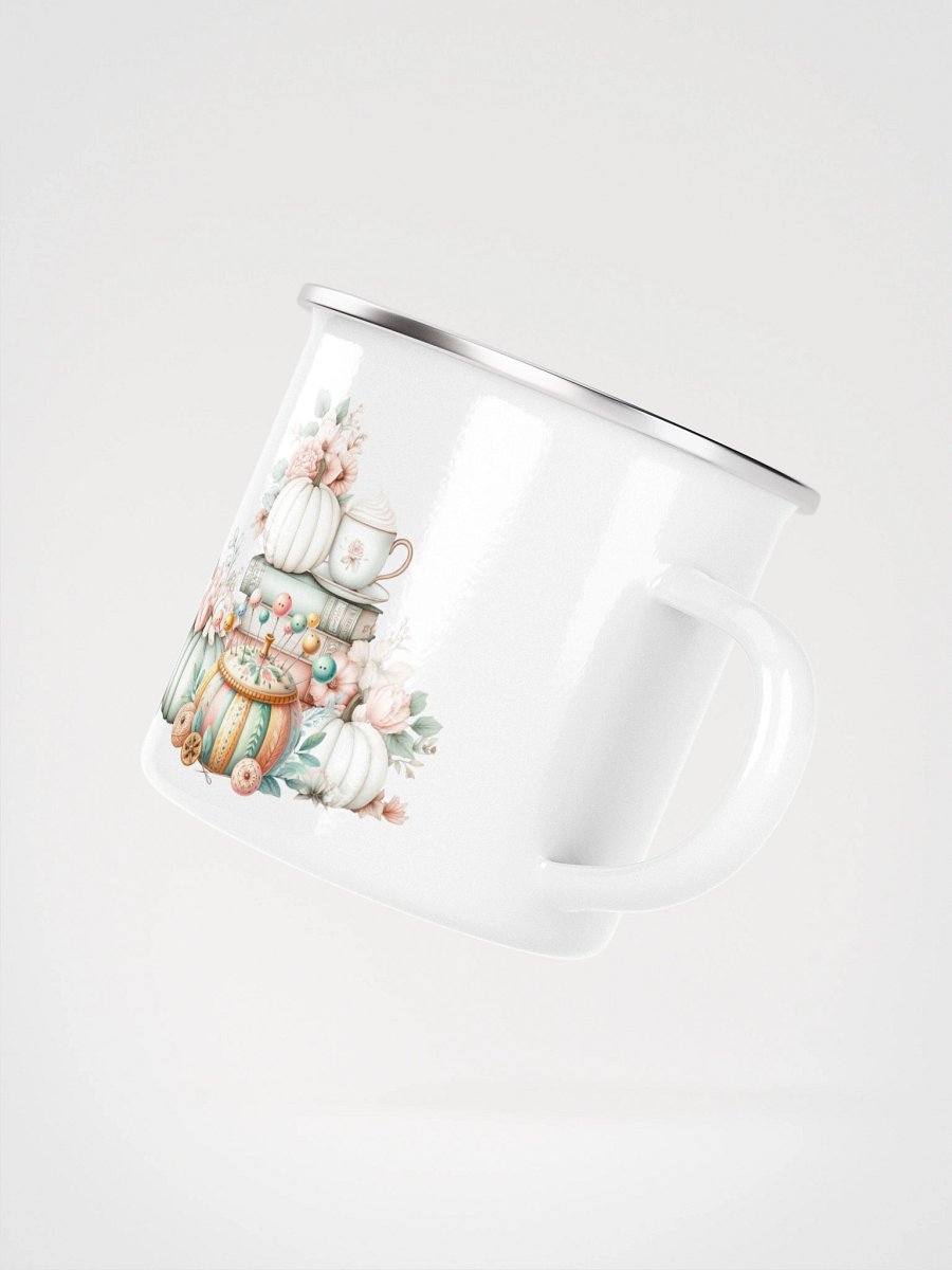 Autumn Pins Patterns Purrs Coffee Enamel Mug product image (3)