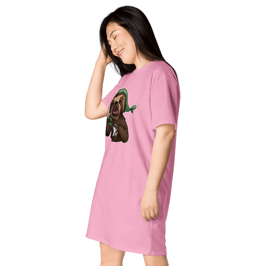 Cotton Candy Pink Snoozy Sloth All-Over Dress product image (3)