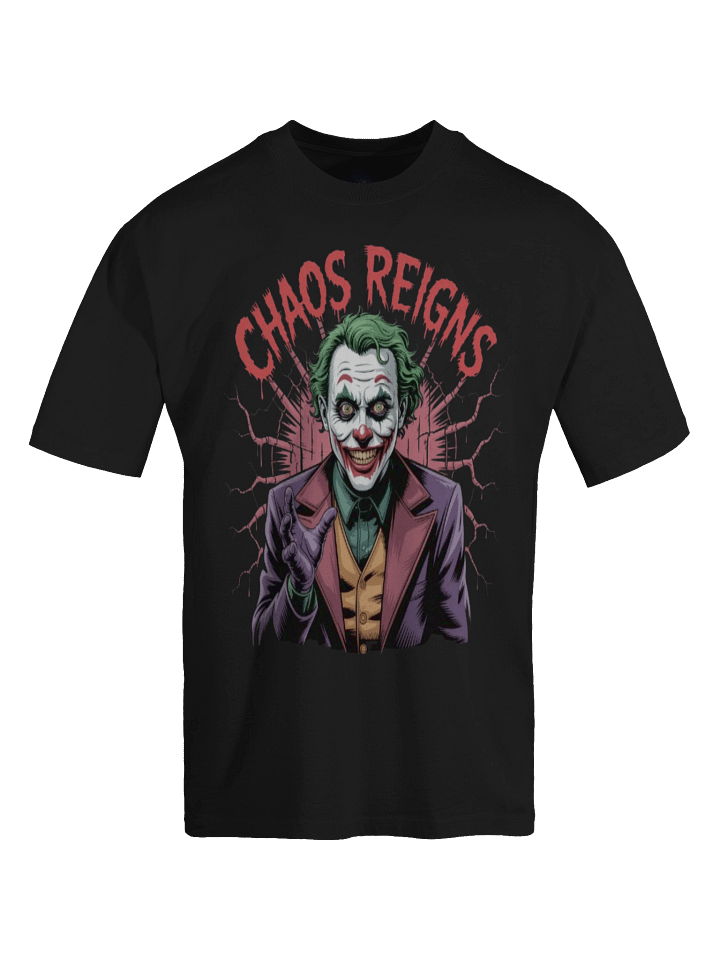 Joker 'Chaos Reigns' Oversized Faded T-Shirt product image (1)