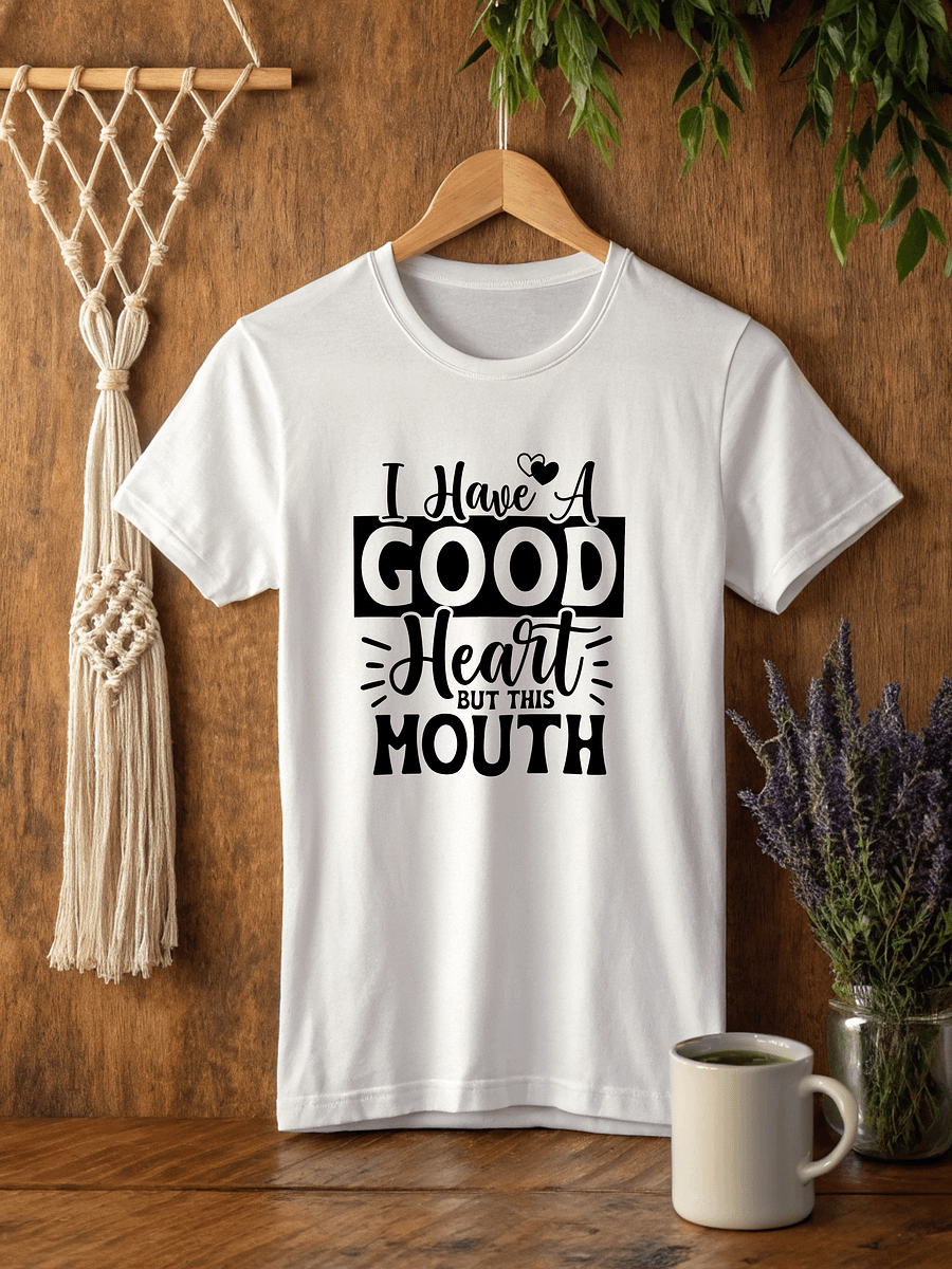 I Have A Good Heart But This Mouth Women White T-Shirt product image (2)