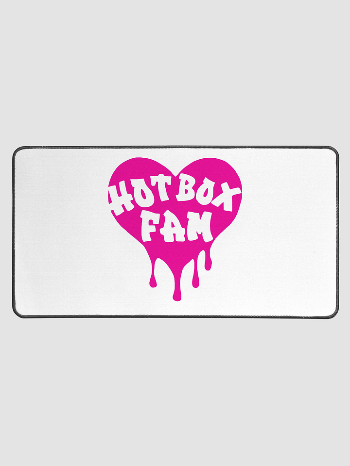 HOT BOX FAM HOT PINK TRANSPARENT LOGO ON DESK MAT product image (1)