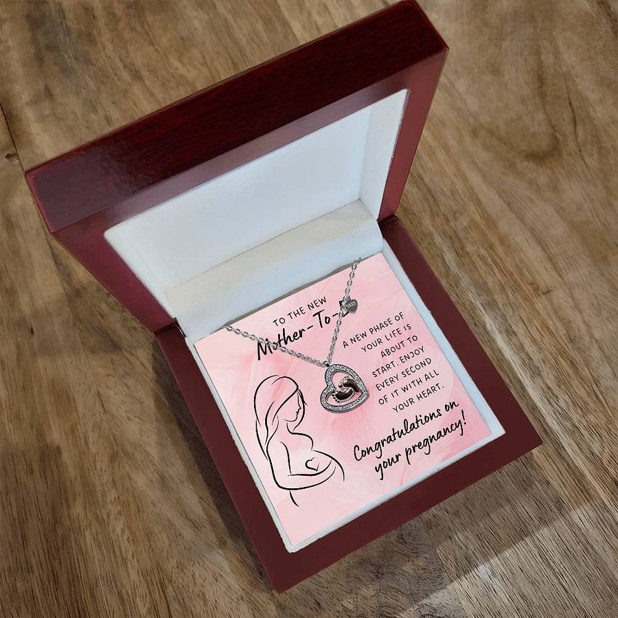 To the New Mother-To-Be Baby Feet Heart Necklace – New Phase Of Your Life product image (3)