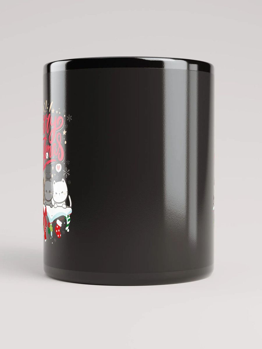 Merry Christmas Cats Black Glossy Mug product image (9)