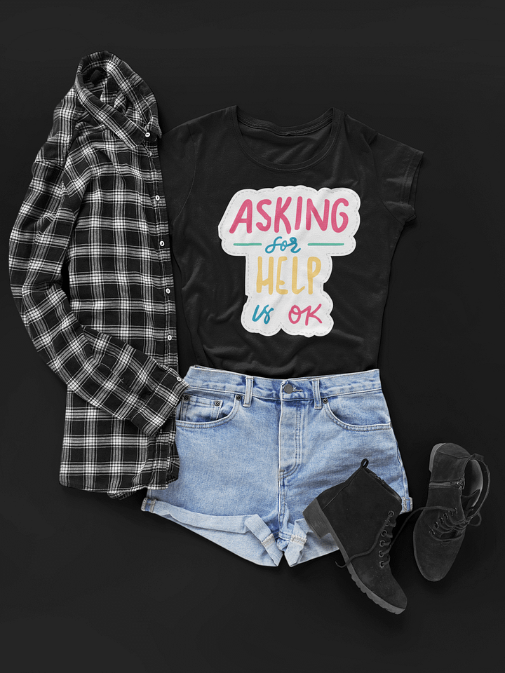 Asking For Help Is OK Black Unisex T-Shirt product image (1)