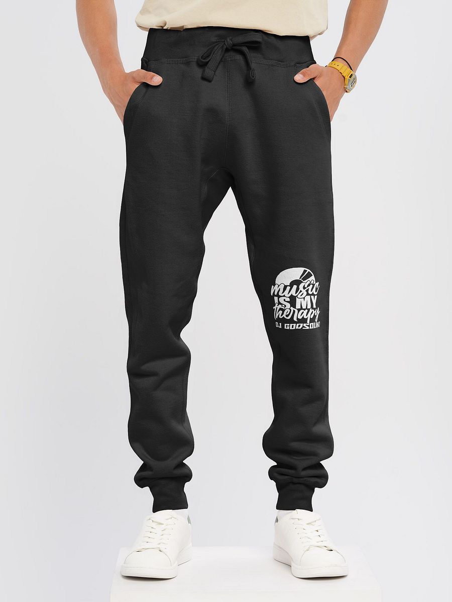 DJ GodSOUND Lane Seven Fleece Music Is My Therapy Joggers in Black product image (3)