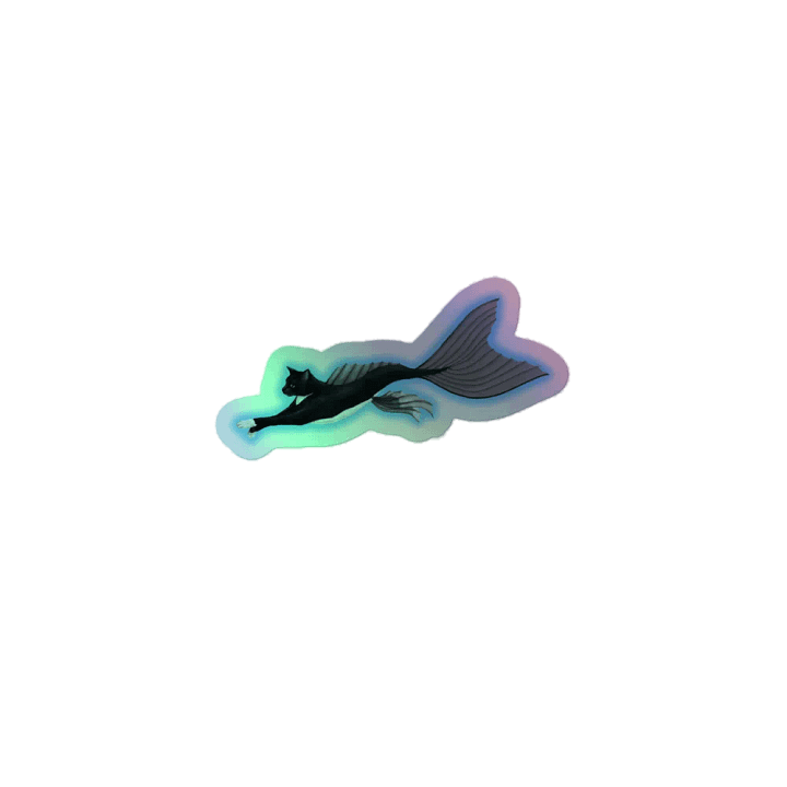 Mermeow Swimming Holo Sticker product image (1)