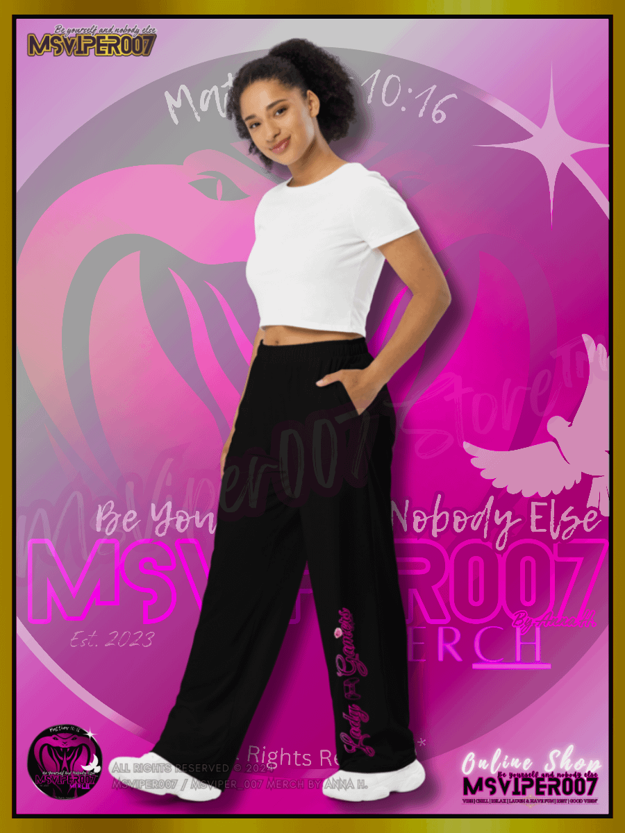 Wide Legged Pants - MsViper007's " Lady Gamers Are Awesome™ " Casual Comfort Wide Leg Stretch Pants by Anna H. product image (5)