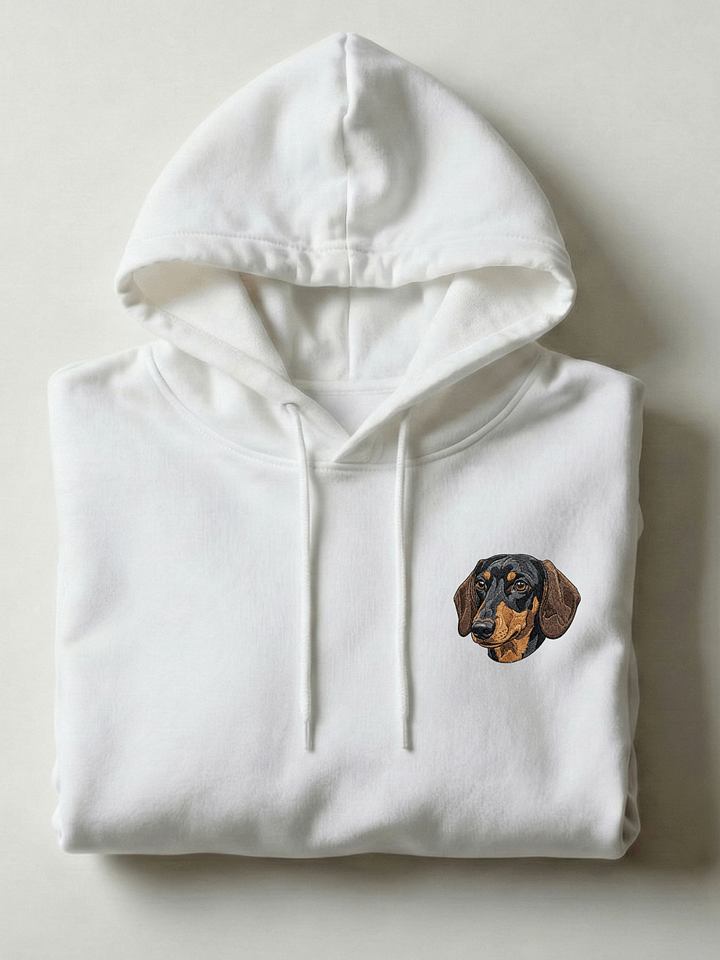 Embroidered Dachshund Face Unisex Hoodie product image (1)