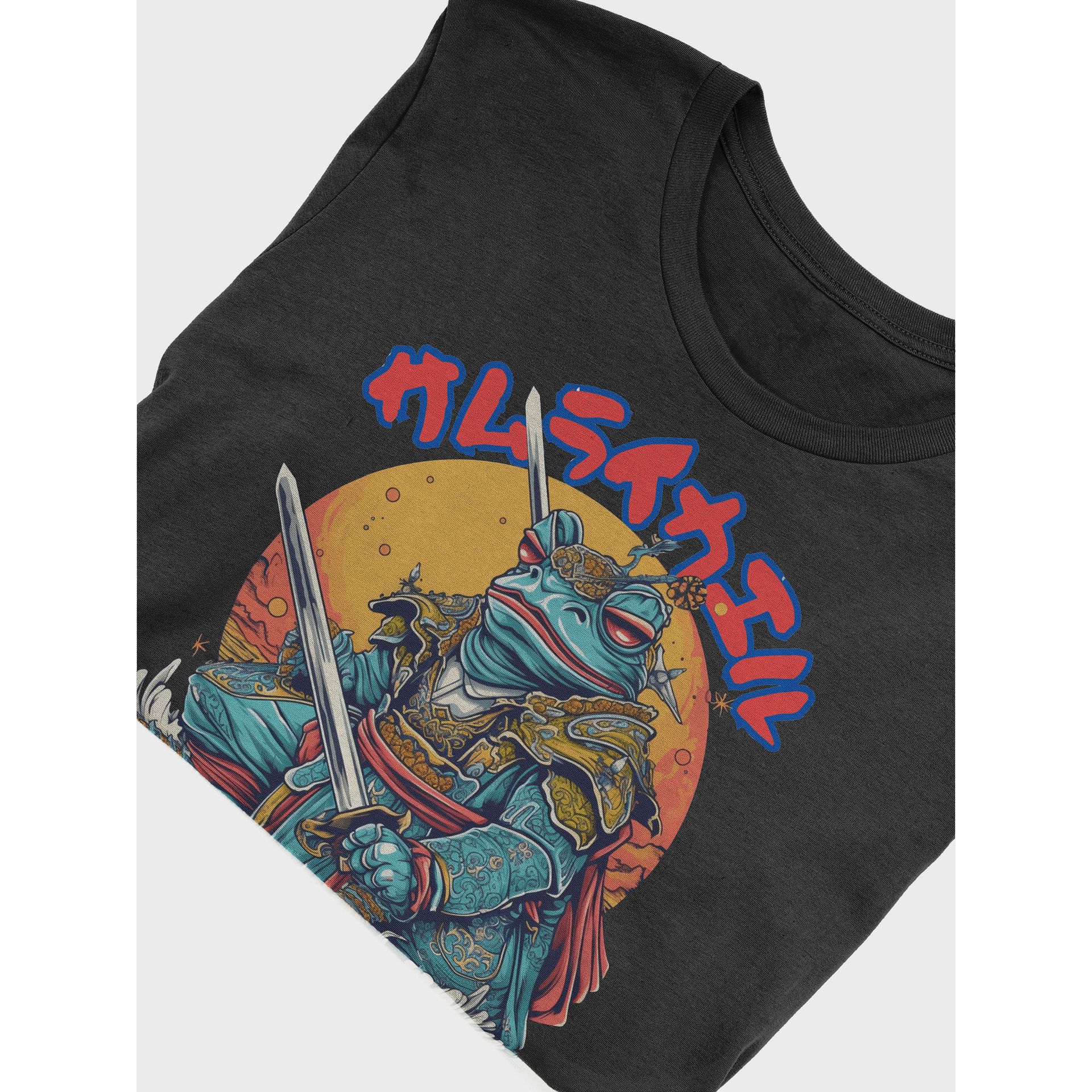Samurai Frog Anime Art T-Shirt, Unique Graphic Tee, Japanese Style Design Shirt, Vibrant Colors, Cool Frog Illustration, Trendy Gift Classic Tee product image (6)