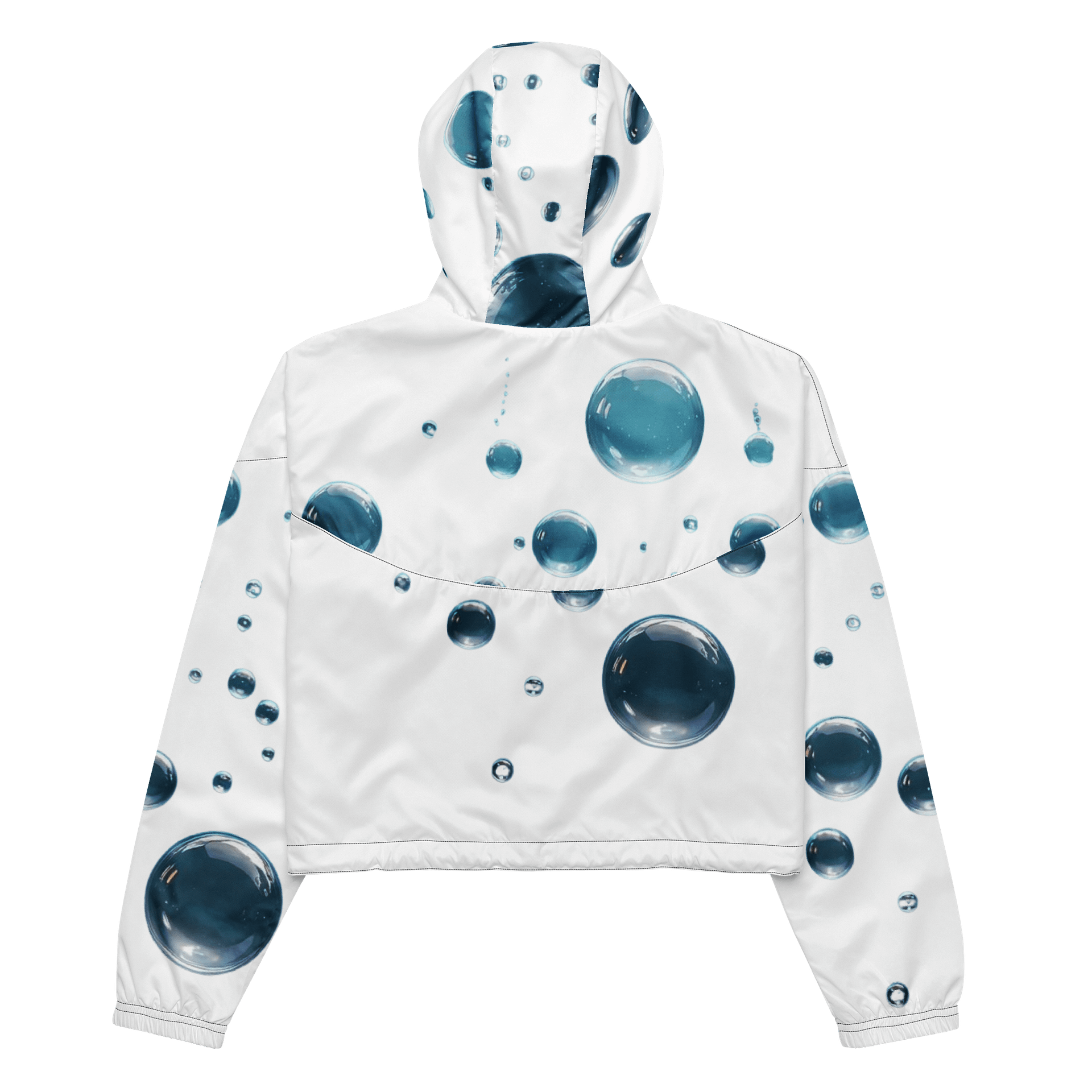 Reflective Blue Bubbles Women's Cropped Windbreaker product image (3)