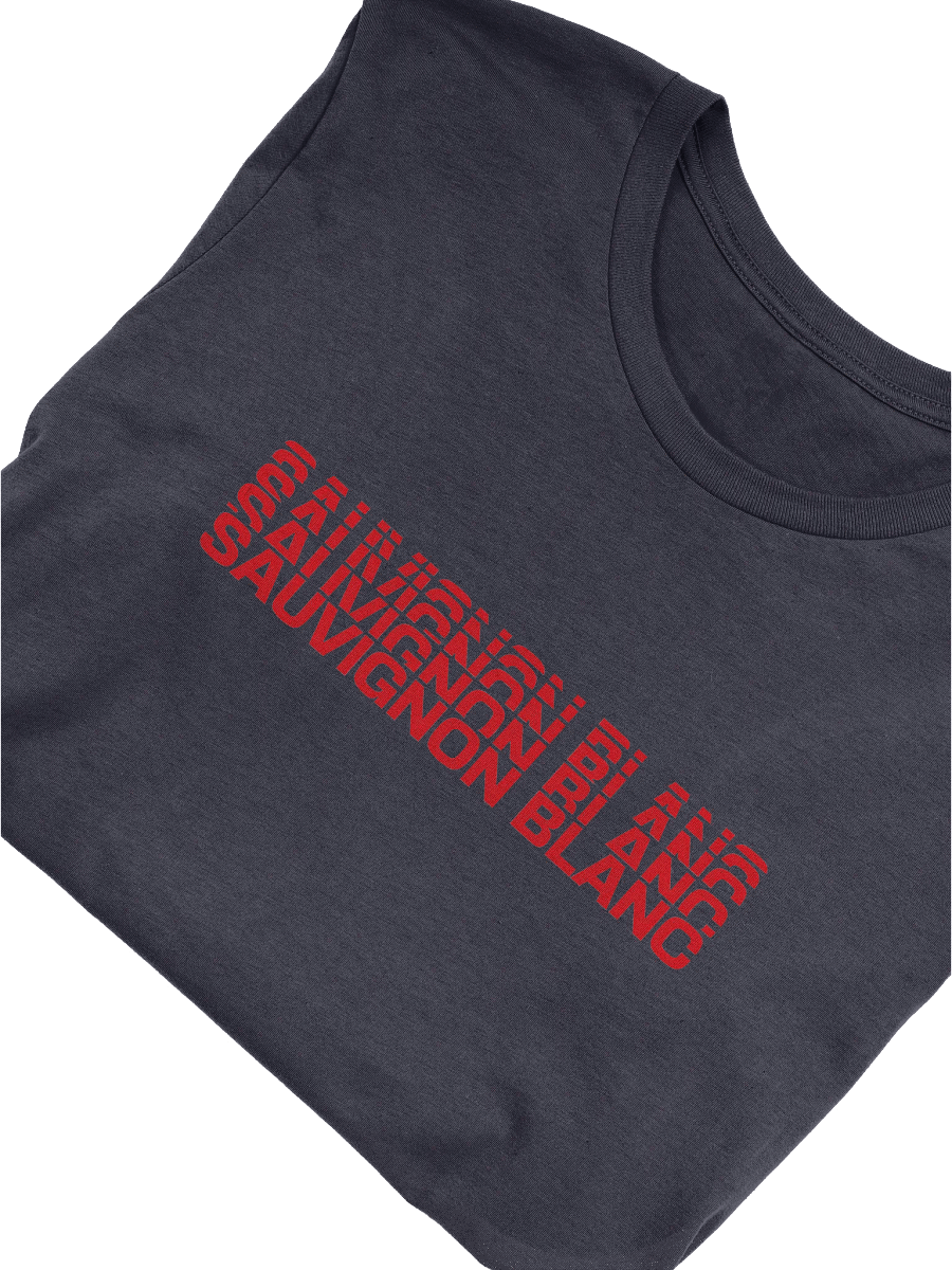 Sauvignon Blanc Faded Text T-Shirt – Loire Valley-Inspired Wine Aesthetic product image (1)