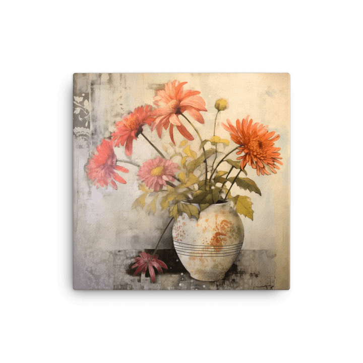 Art2401-30 Vase Flowers Still Life - Canvas Print - sm product image (1)