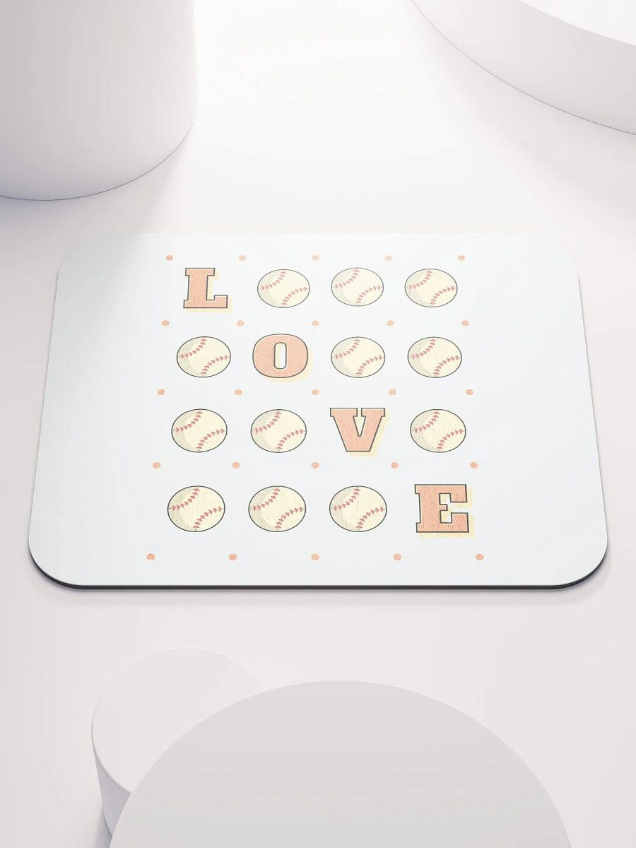 Love Baseball Square Grid Mouse Pad product image (1)