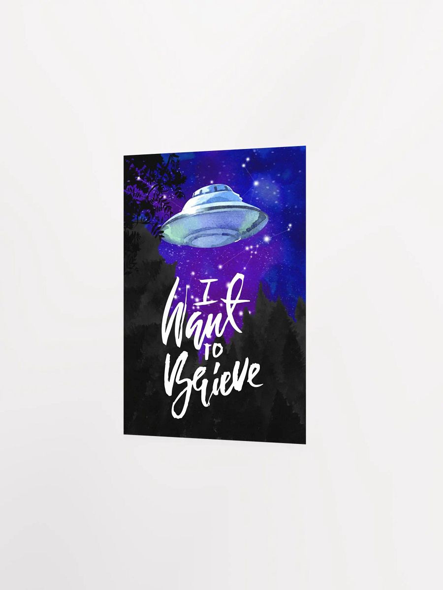 I want to believe / X-Files poster. Watercolor version — sci-fi poster, movie poster, space art print product image (9)