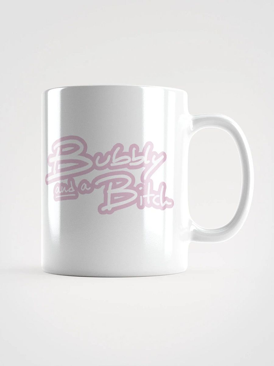 Bubbly and a B*tch (lined design, #E1B9CE) glossy white mug product image (1)