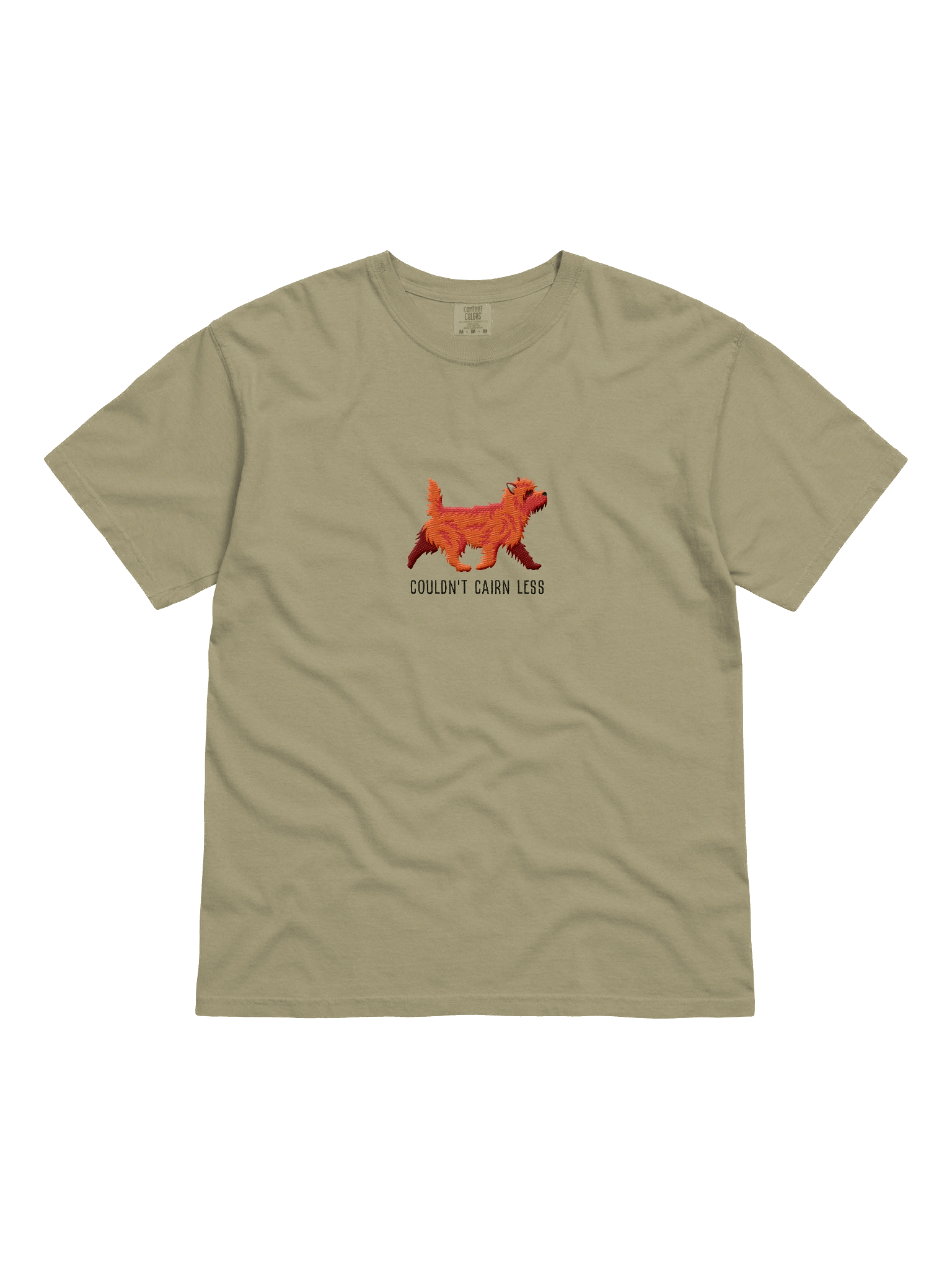 Couldn't Cairn Less T-Shirt(Embroidered) of a Cairn Terrier(Red) product image (1)