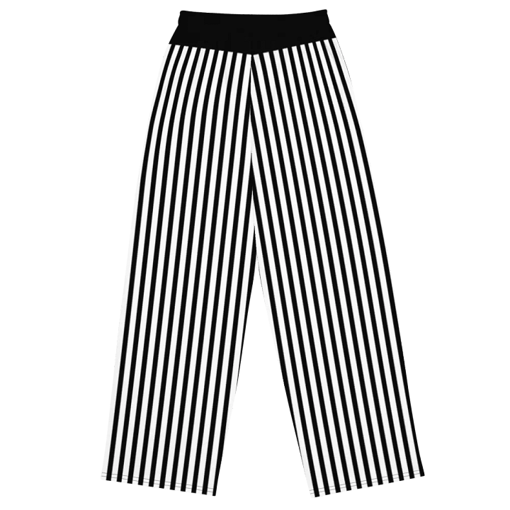 Black and White Thin Stripes/All-Over Wide Leg Pants Print by Sublicolor product image (2)