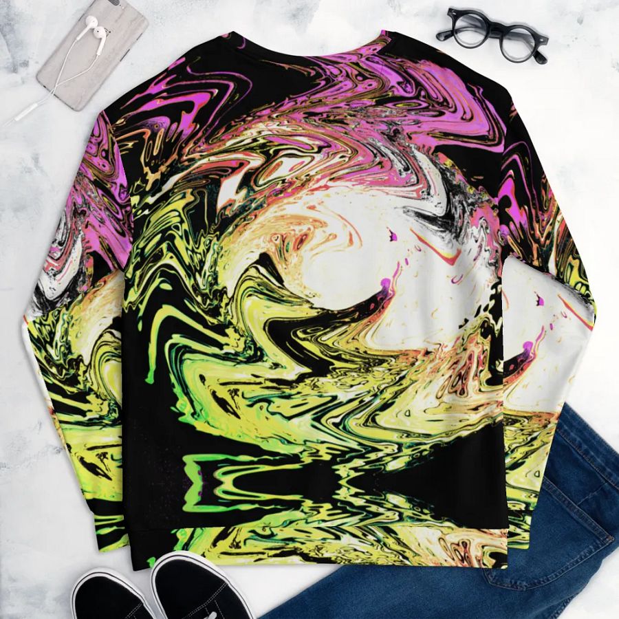 Abstract Neon Daisy Swirl Unisex Sweatshirt product image (11)
