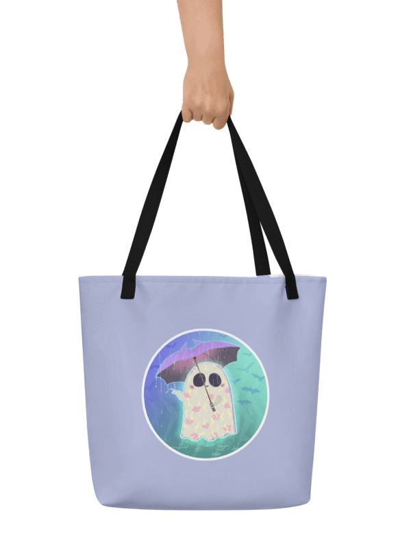 Pastel Little Ghost in the Rain - Tote Bag product image (1)