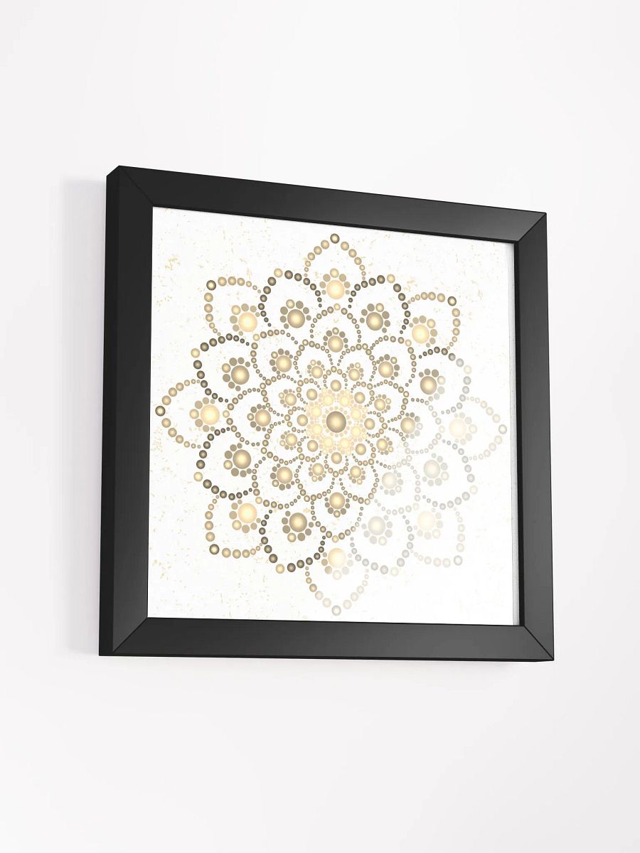 Golden-Brown Dot Mandala Framed High Quality Matte Poster product image (37)