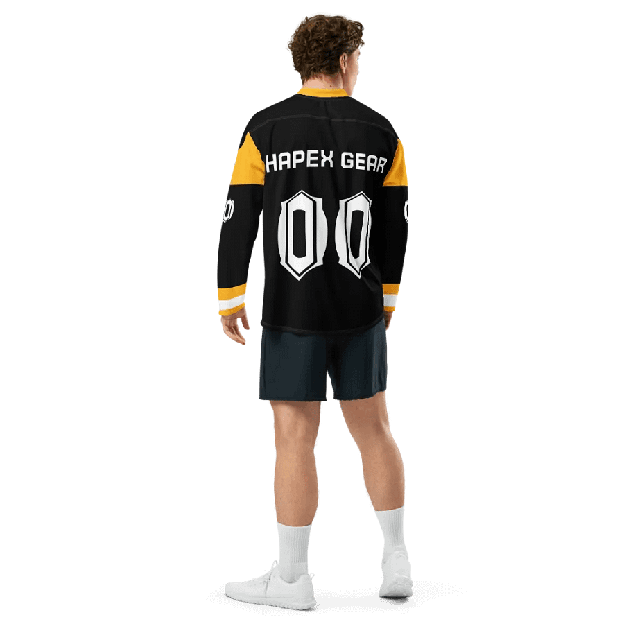 Recycled Hockey Fan Jersey - Black - White HApex Gear White Logo product image (11)