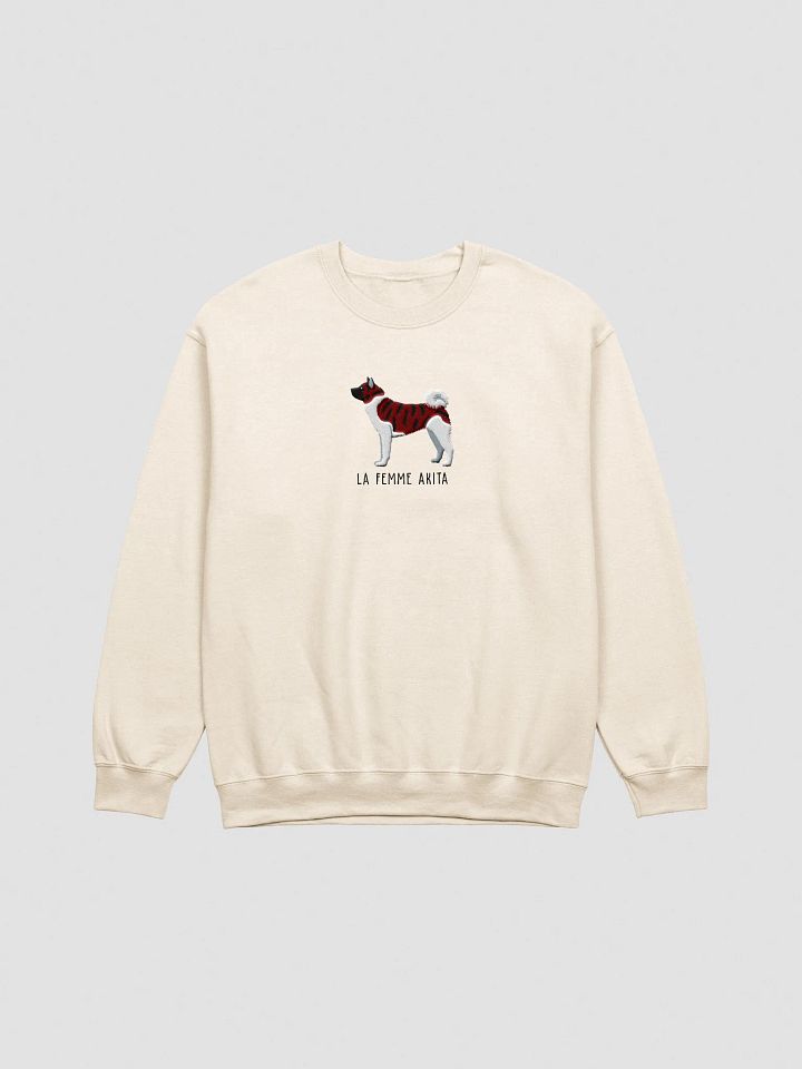 La Femme Akita Sweatshirt (Embroidered) of an American Akita(Red Brindle) product image (13)