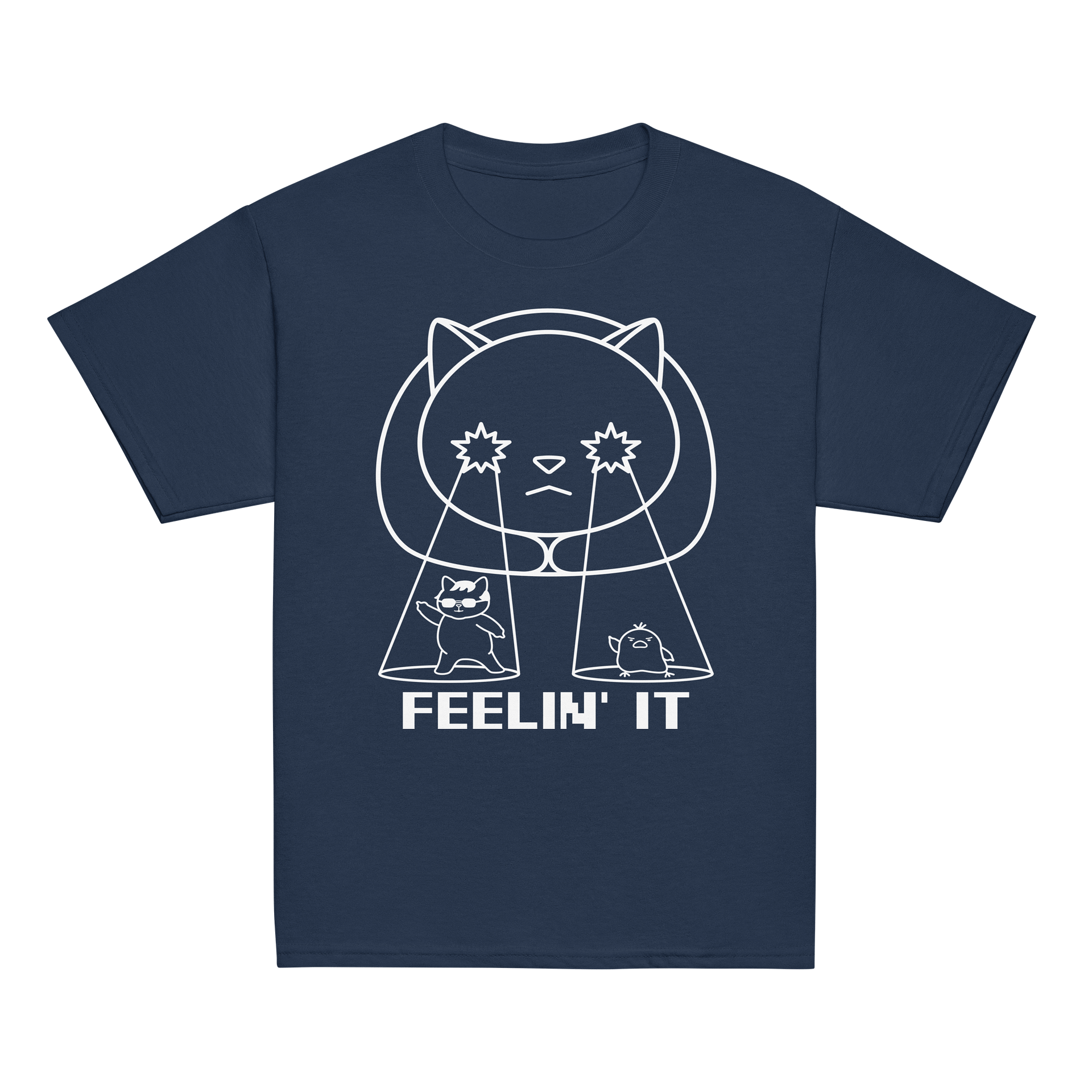 Goromi the Cat in Wig (Surreally Spotlighted Dancing) - Unisex Youth Heavyweight T-shirt product image (2)