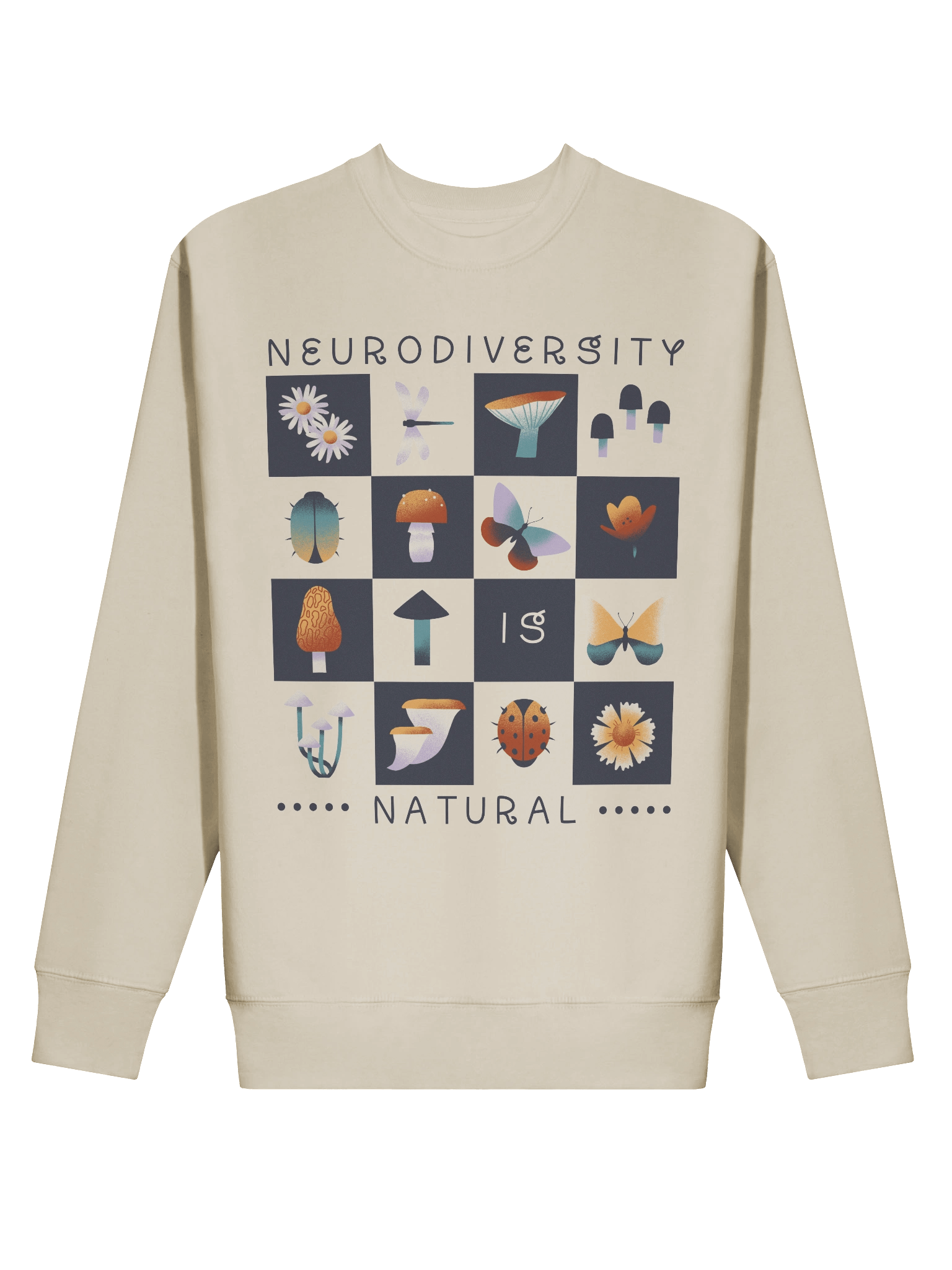Neurodiversity Is Natural Unisex Crewneck in Ivory Color product image (2)