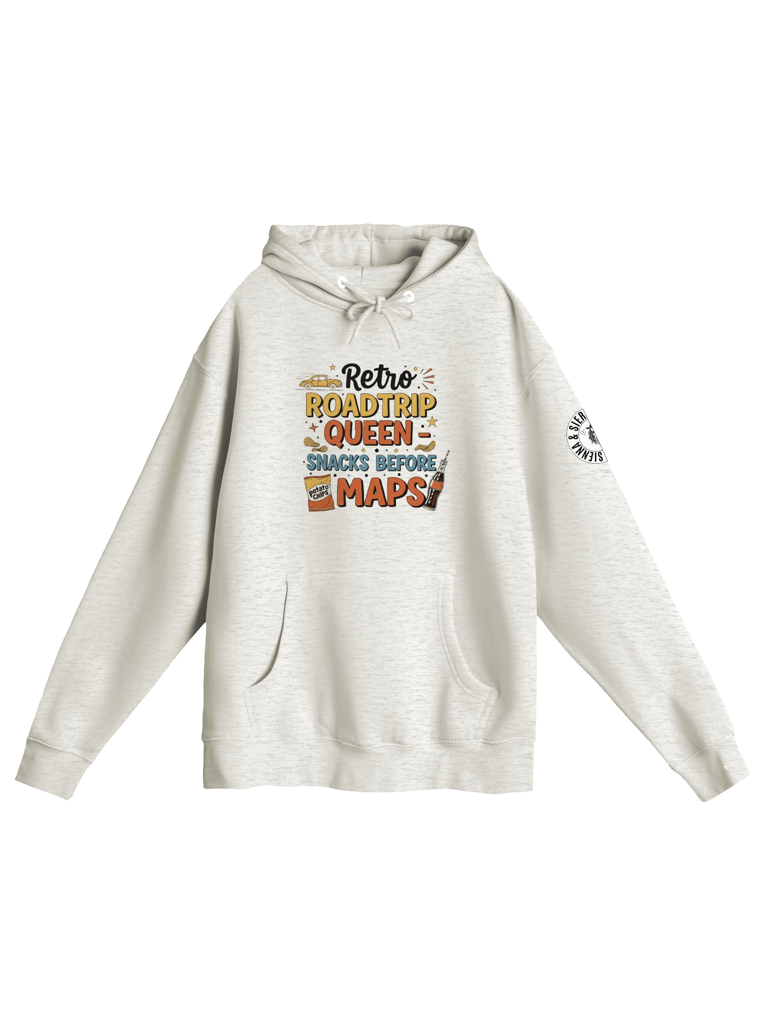 Cosy Retro Roadtrip Queen Hoodie - Snacks Before Maps Hoodie product image (1)