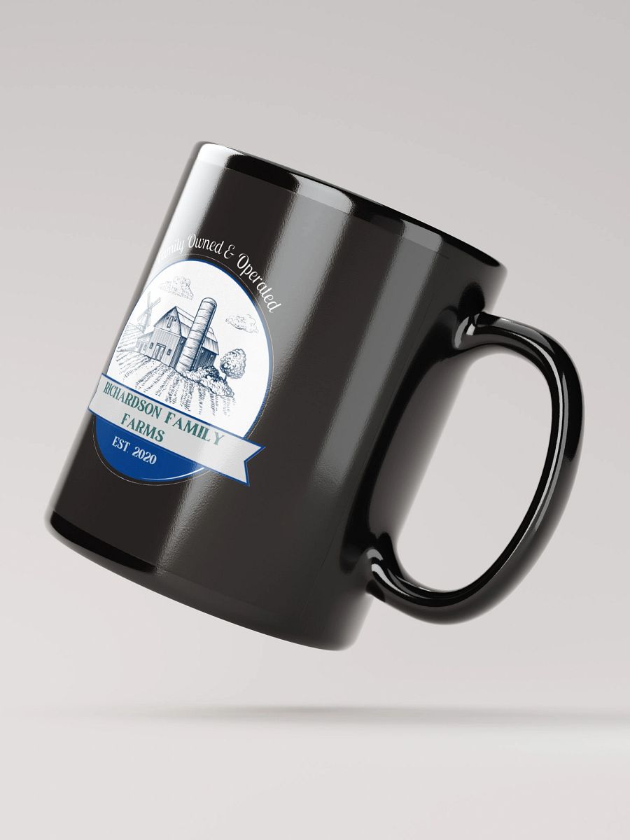 Richardson Family Farms Emblem Black Glossy Mug product image (3)