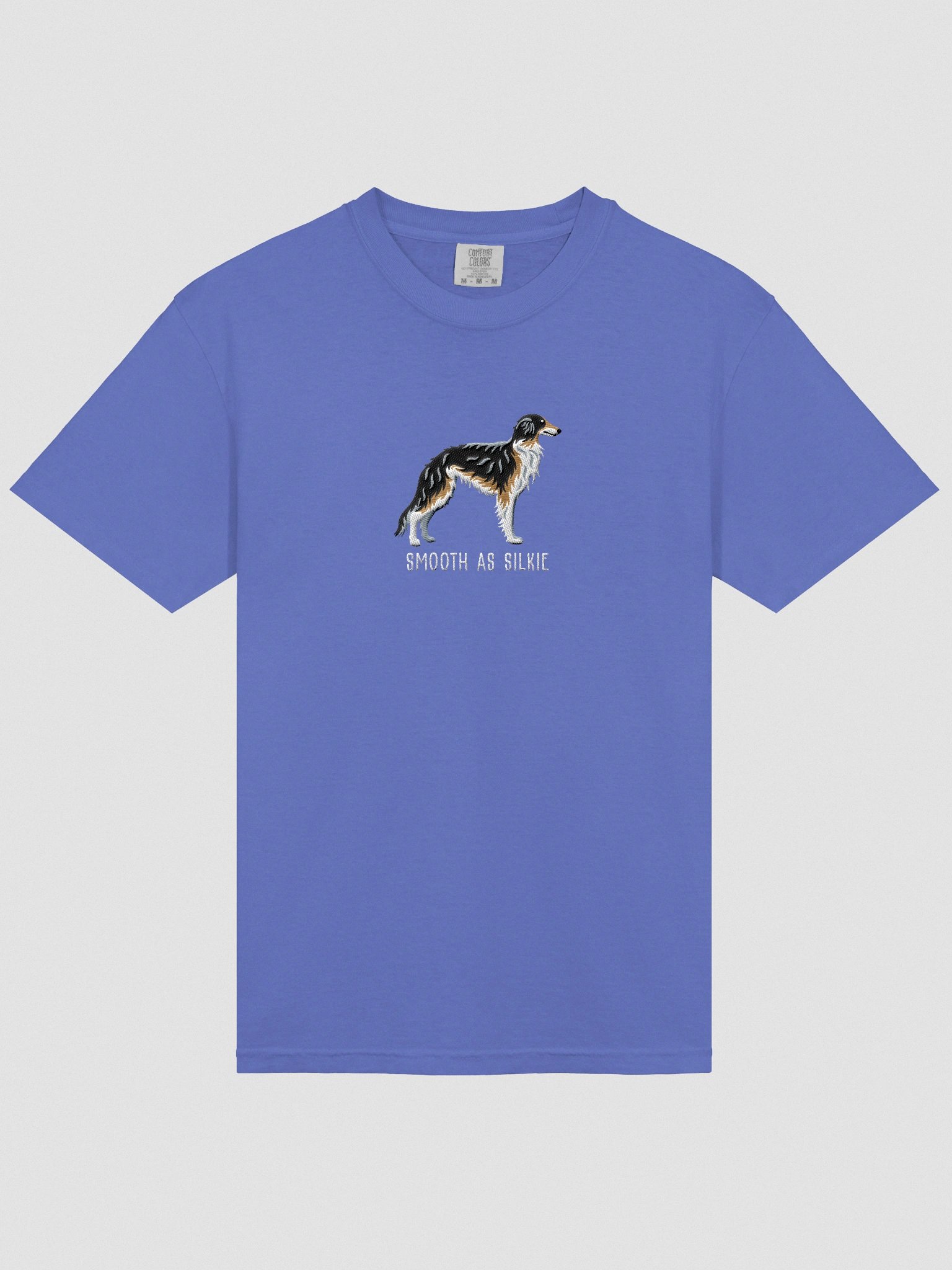Smooth as Silkie T-Shirt(Embroidered) of a Silken Windhound(Tricolor) product image (6)